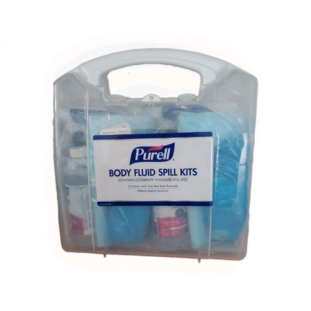 Purell Body Fluid Spill Kits - Contains 2 Single Use In Plastic Container - NEW